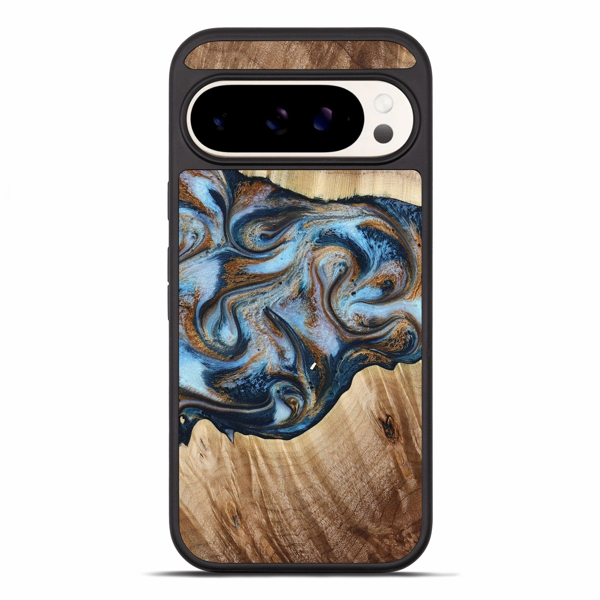 Pixel 10 Pro Xl Wood Phone Case - Bertie (Teal & Gold, 779219) Anti Shock Screen