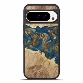 Scratch Resistant Pixel 10 Pro Xl Wood Phone Case - Callie (Teal & Gold, 781705)