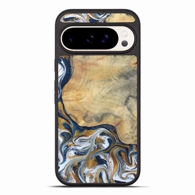 Impact Resistant Pixel 10 Pro Xl Wood Phone Case - Calvin (Teal & Gold, 781696)