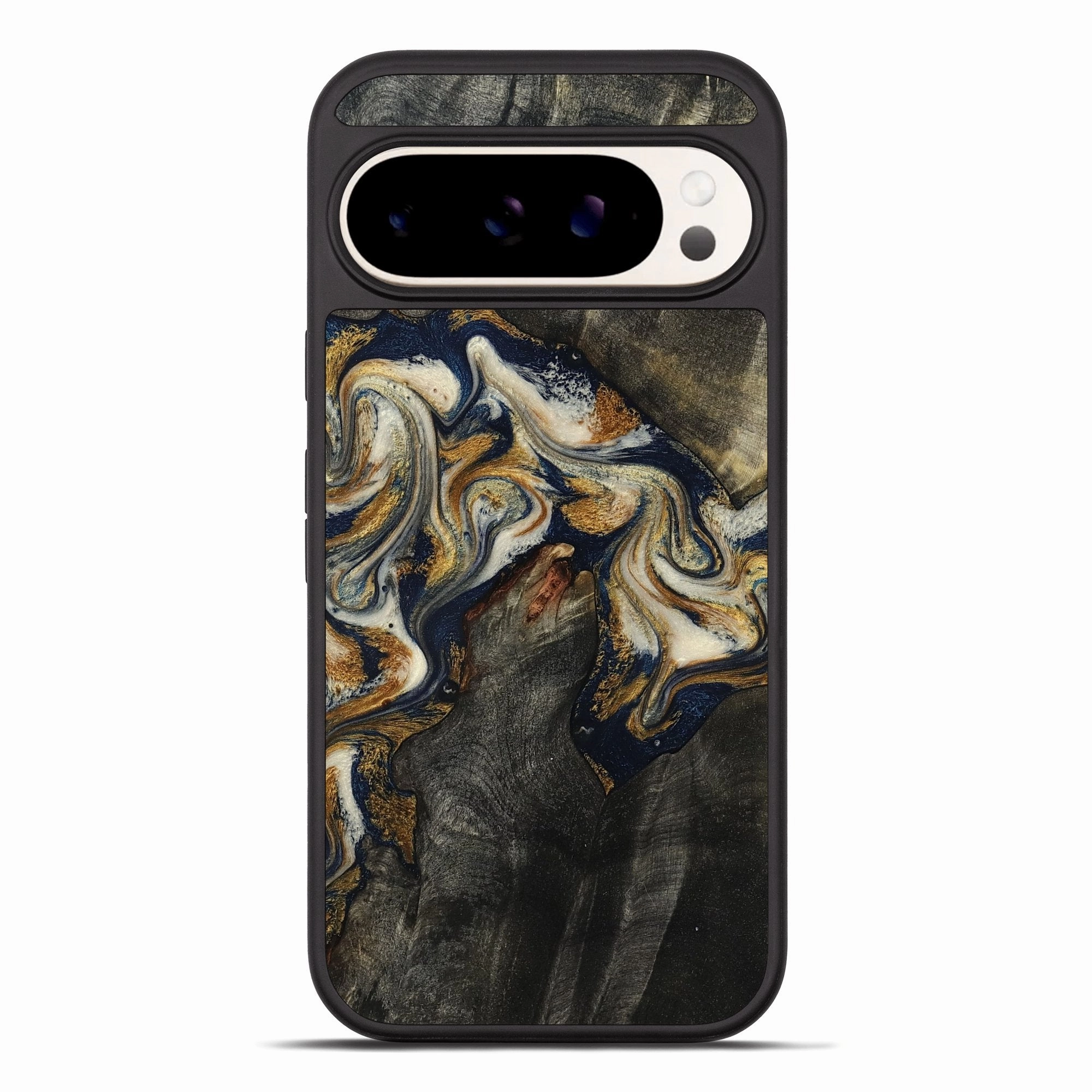 Pixel 10 Pro Xl Wood Phone Case - Cathryn (Teal & Gold, 781573) Fingerprint Shield