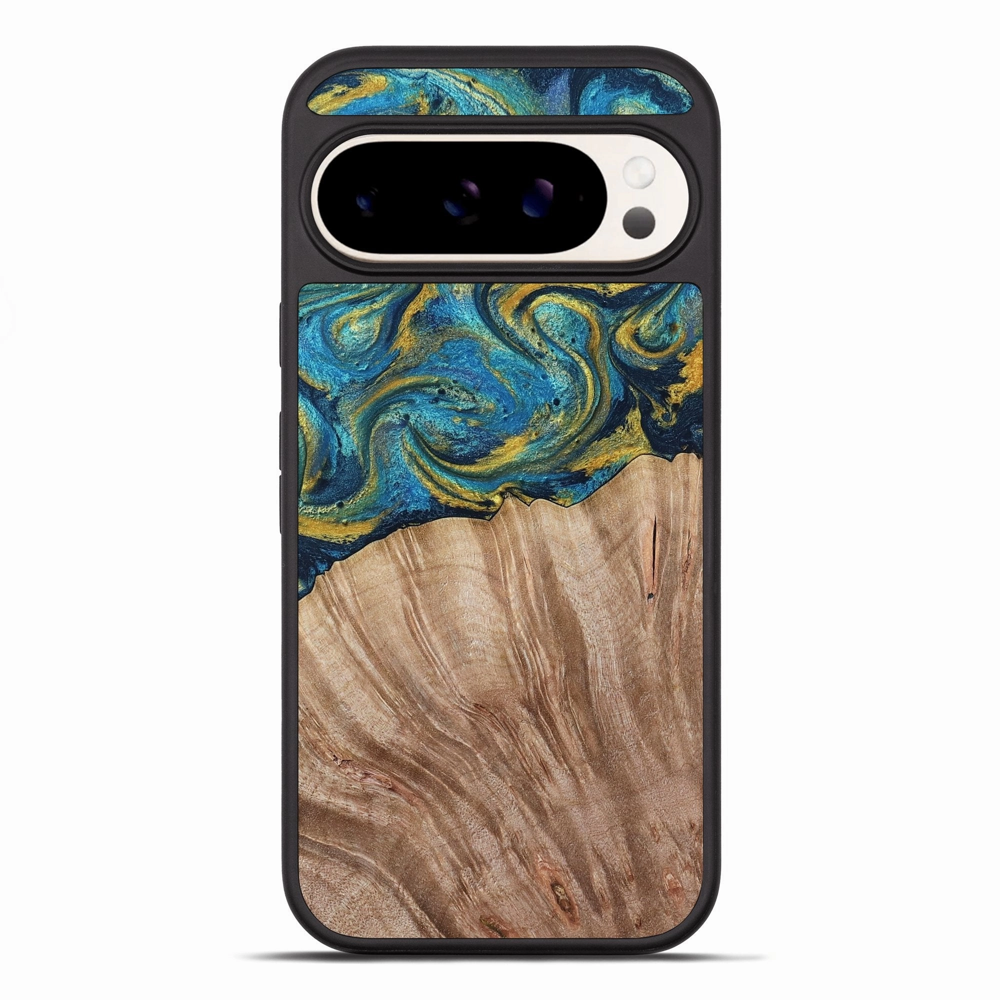 Anti Dust Pixel 10 Pro Xl Wood Phone Case - Ciera (Teal & Gold, 780169)