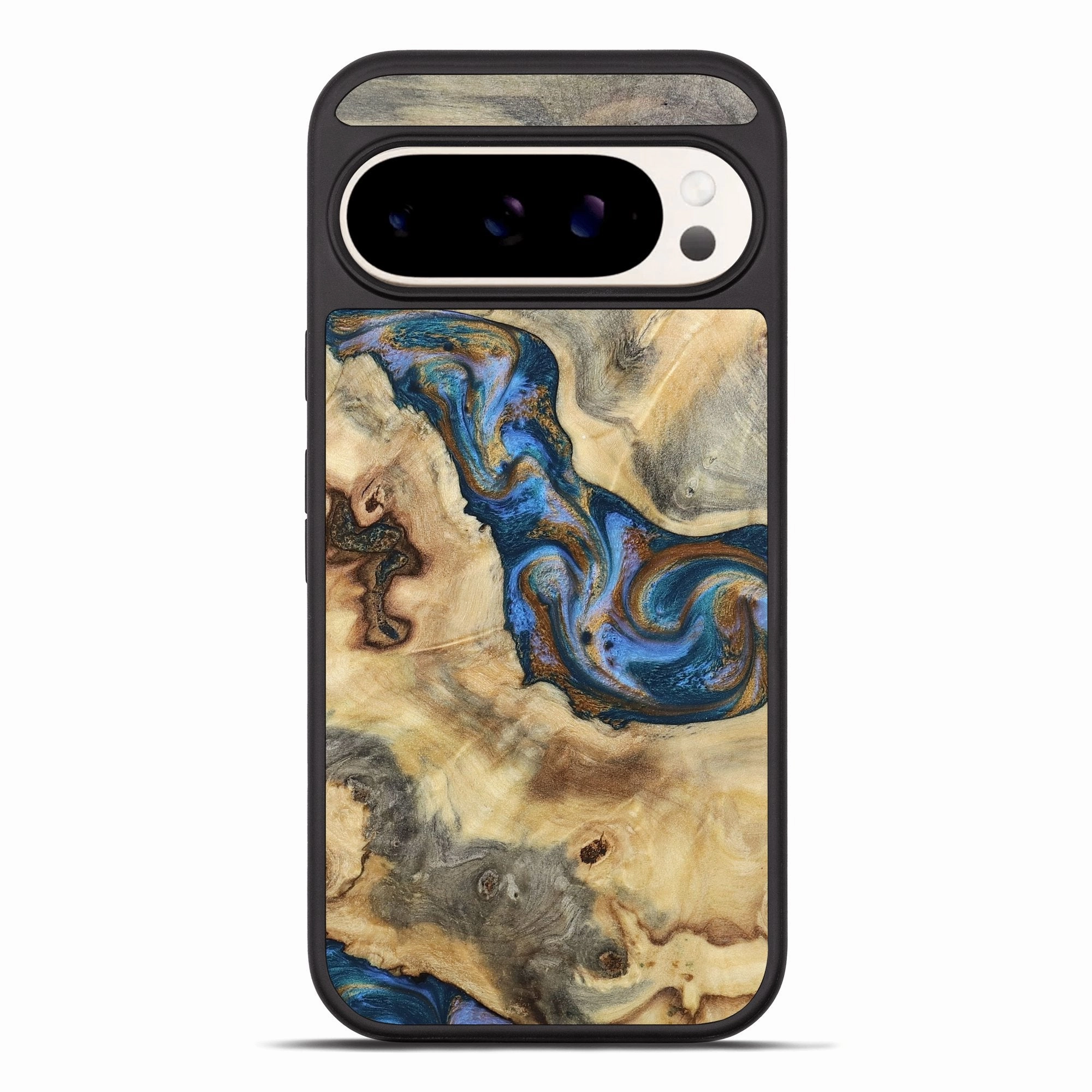 Anti Fingerprint Coating Pixel 10 Pro Xl Wood Phone Case - Contina (Teal & Gold, 780985)