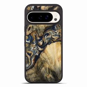 Anti Finger Streak Pixel 10 Pro Xl Wood Phone Case - Curt (Teal & Gold, 781339)