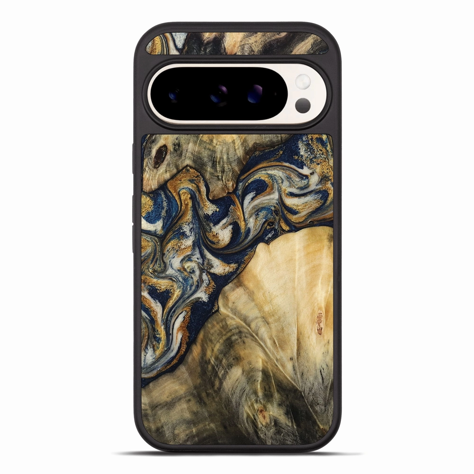 Anti Finger Streak Pixel 10 Pro Xl Wood Phone Case - Curt (Teal & Gold, 781339)