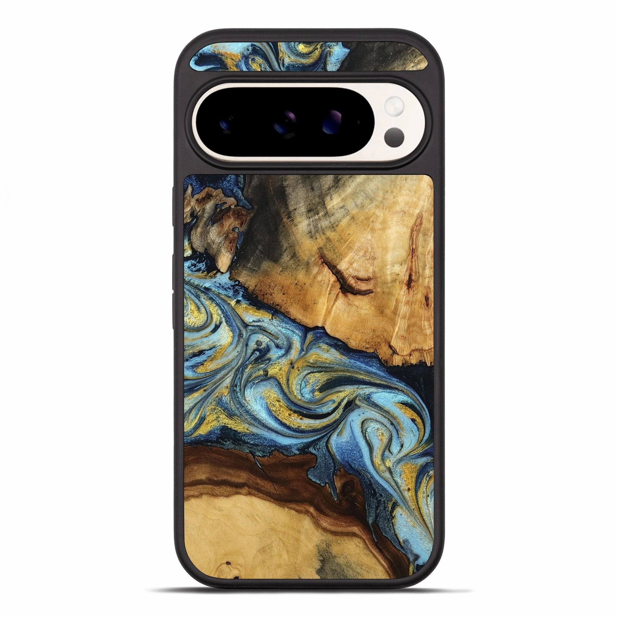 Pixel 10 Pro Xl Wood Phone Case - Eldred (Teal & Gold, 778292) Anti Reflection Screen