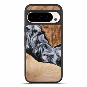HD Clarity Scratch Proof Glass Pixel 10 Pro Xl Wood Phone Case - Elia (Black & White, 775649)