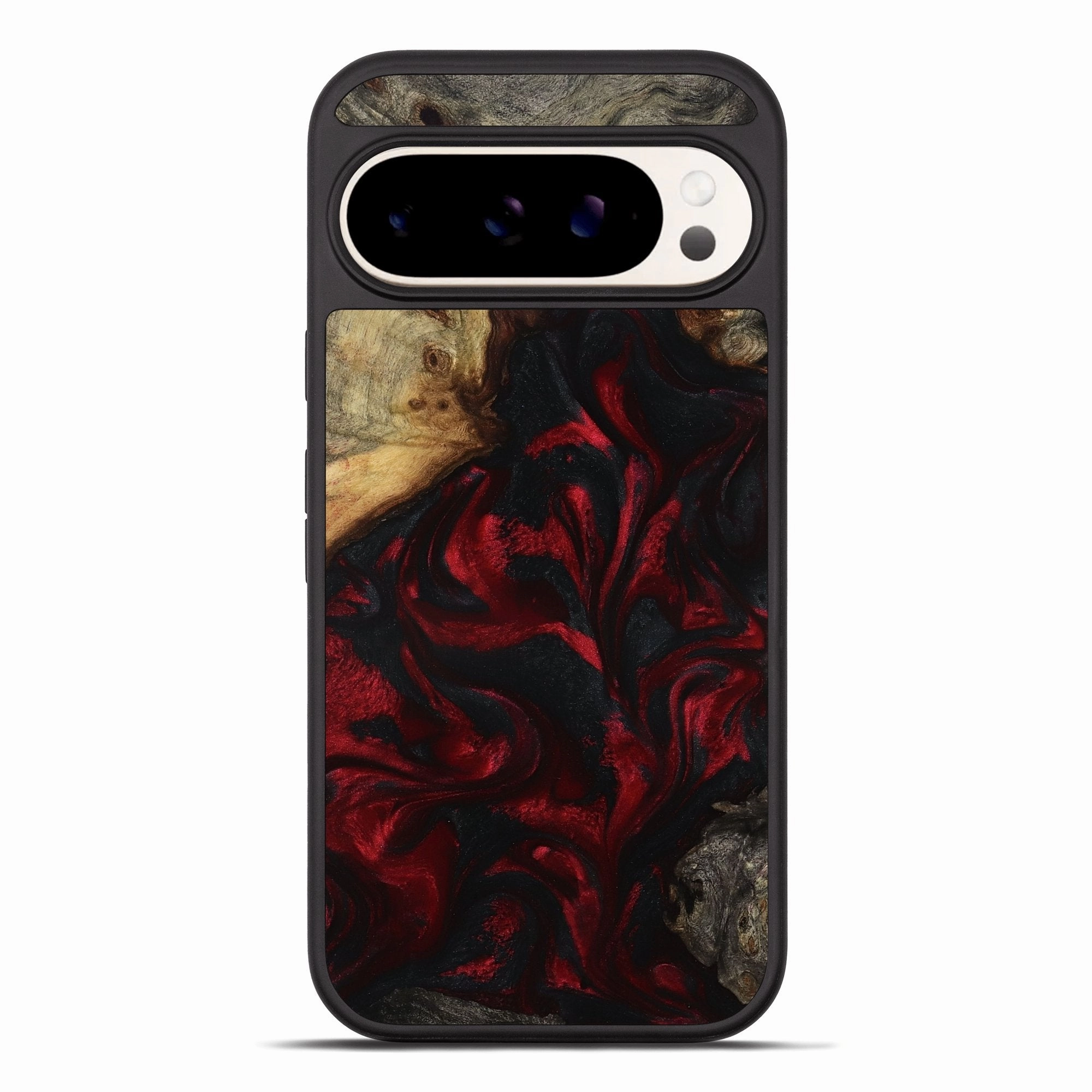 Pixel 10 Pro Xl Wood Phone Case - Enid (Red, 781657) Tempered Glass Slim Screen Protector