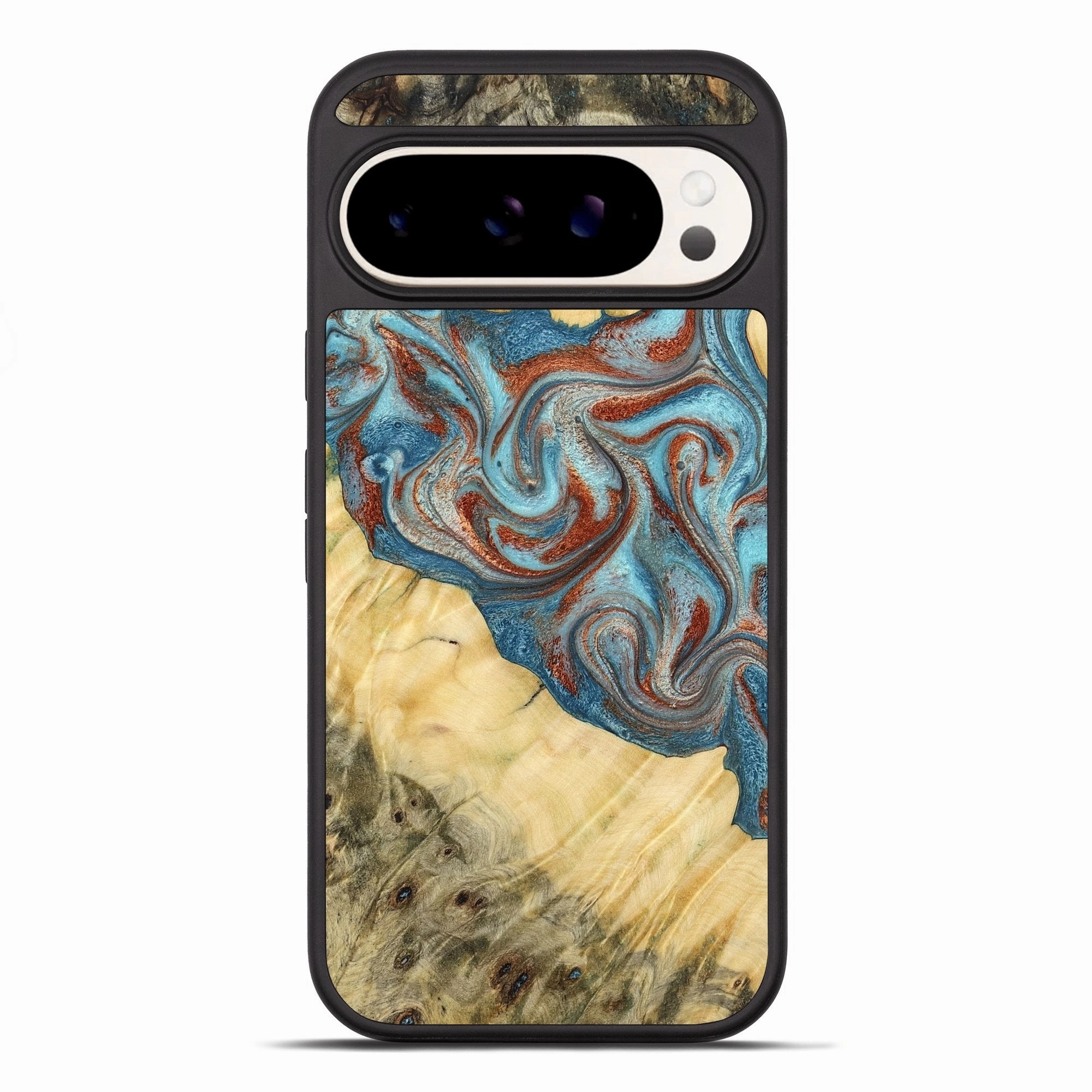Pixel 10 Pro Xl Wood Phone Case - Fredric (Teal & Gold, 774749) HD Screen Protector
