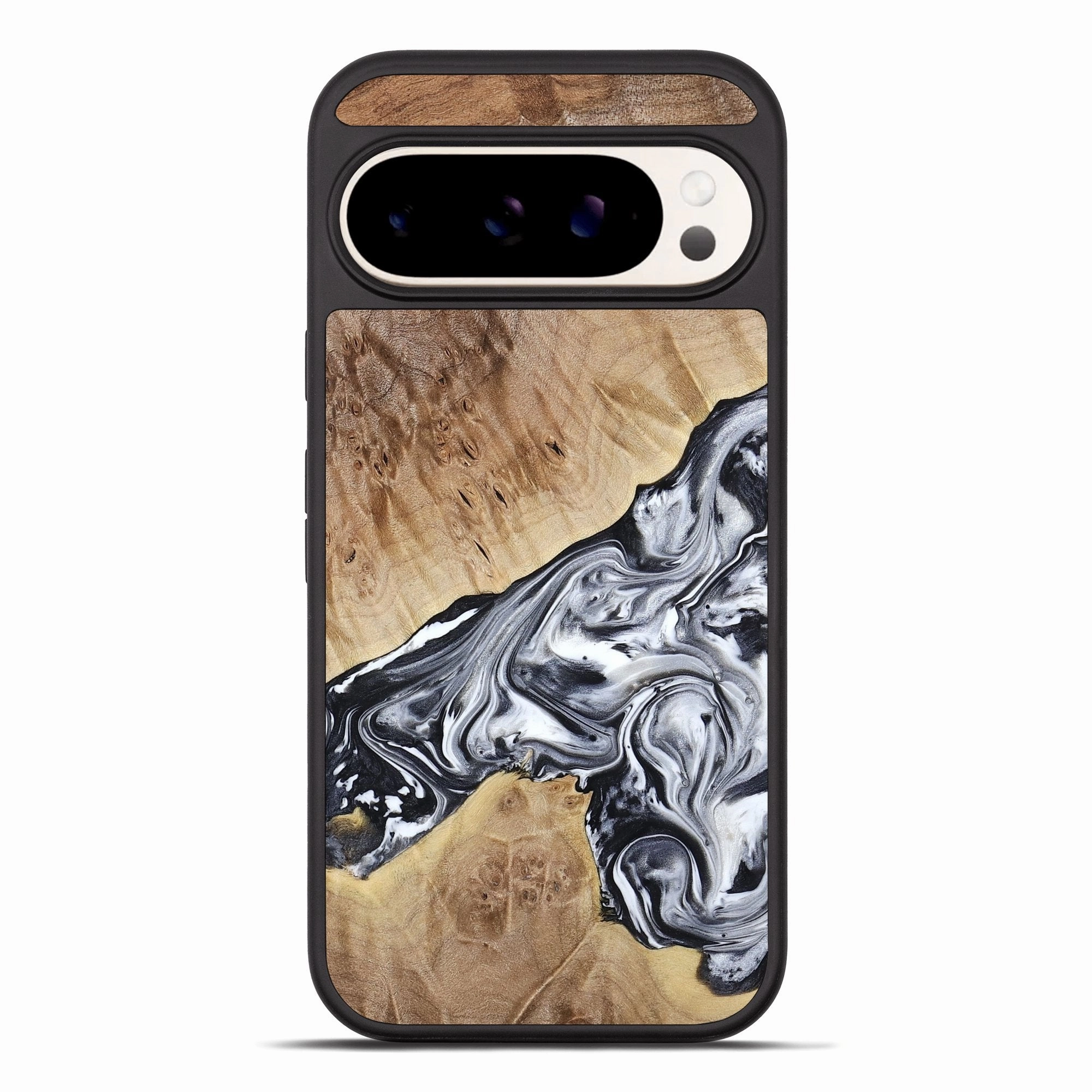 Pixel 10 Pro Xl Wood Phone Case - Gary (Black & White, 778323) Fingerprint Resistant Screen Anti Spy Film