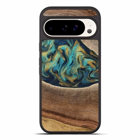 Impact Resistant Pixel 10 Pro Xl Wood Phone Case - Gaylord (Teal & Gold, 781337)