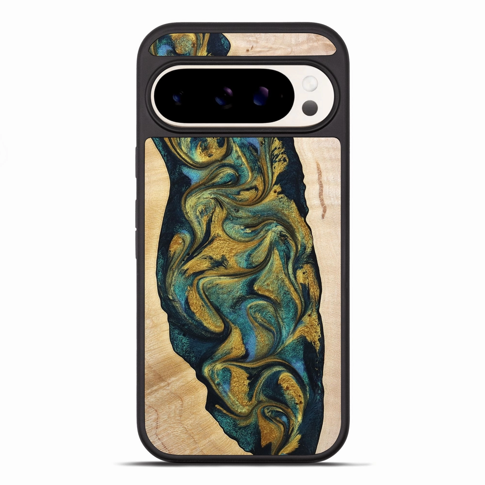 Pixel 10 Pro Xl Wood Phone Case - Hobson (Teal & Gold, 774748) Anti Dust