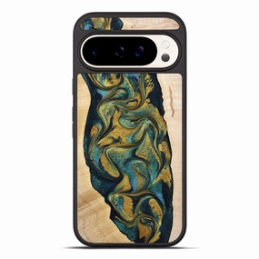 Pixel 10 Pro Xl Wood Phone Case - Hobson (Teal & Gold, 774748) Anti Dust