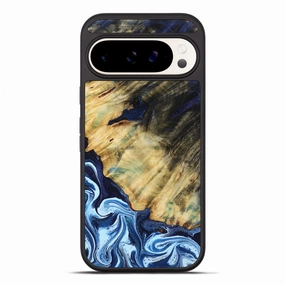 Crystal Clear Screen Fingerprint Repellent Pixel 10 Pro Xl Wood Phone Case - Holli (Blue, 773189)