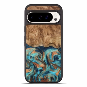 Anti Finger Mark Film Pixel 10 Pro Xl Wood Phone Case - Jazlynn (Teal & Gold, 779228)