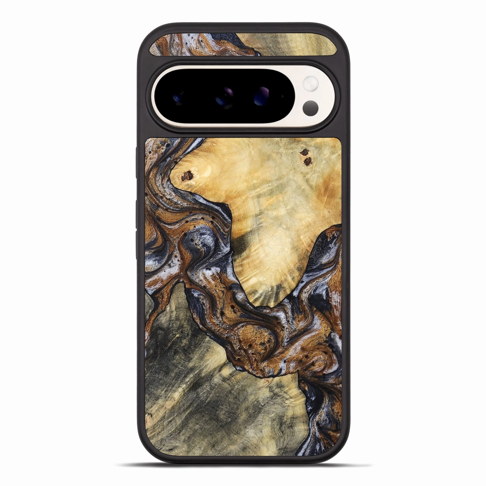 Soft Edge Bubble Free Installation Pixel 10 Pro Xl Wood Phone Case - Jerold (Teal & Gold, 781632)