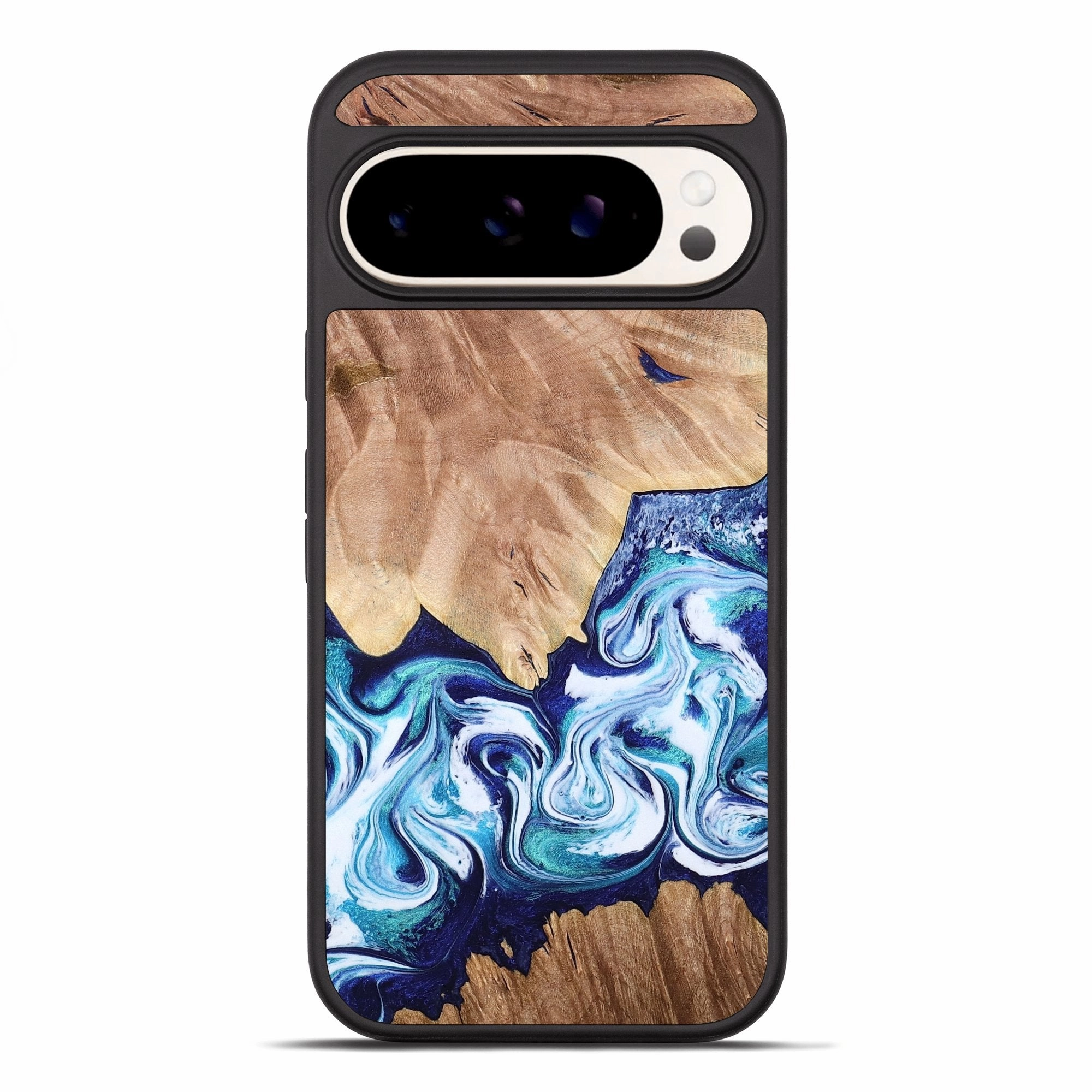 Pixel 10 Pro Xl Wood Phone Case - Jessica (Blue, 769278) Fingerprint Repellent Anti Yellowing Film