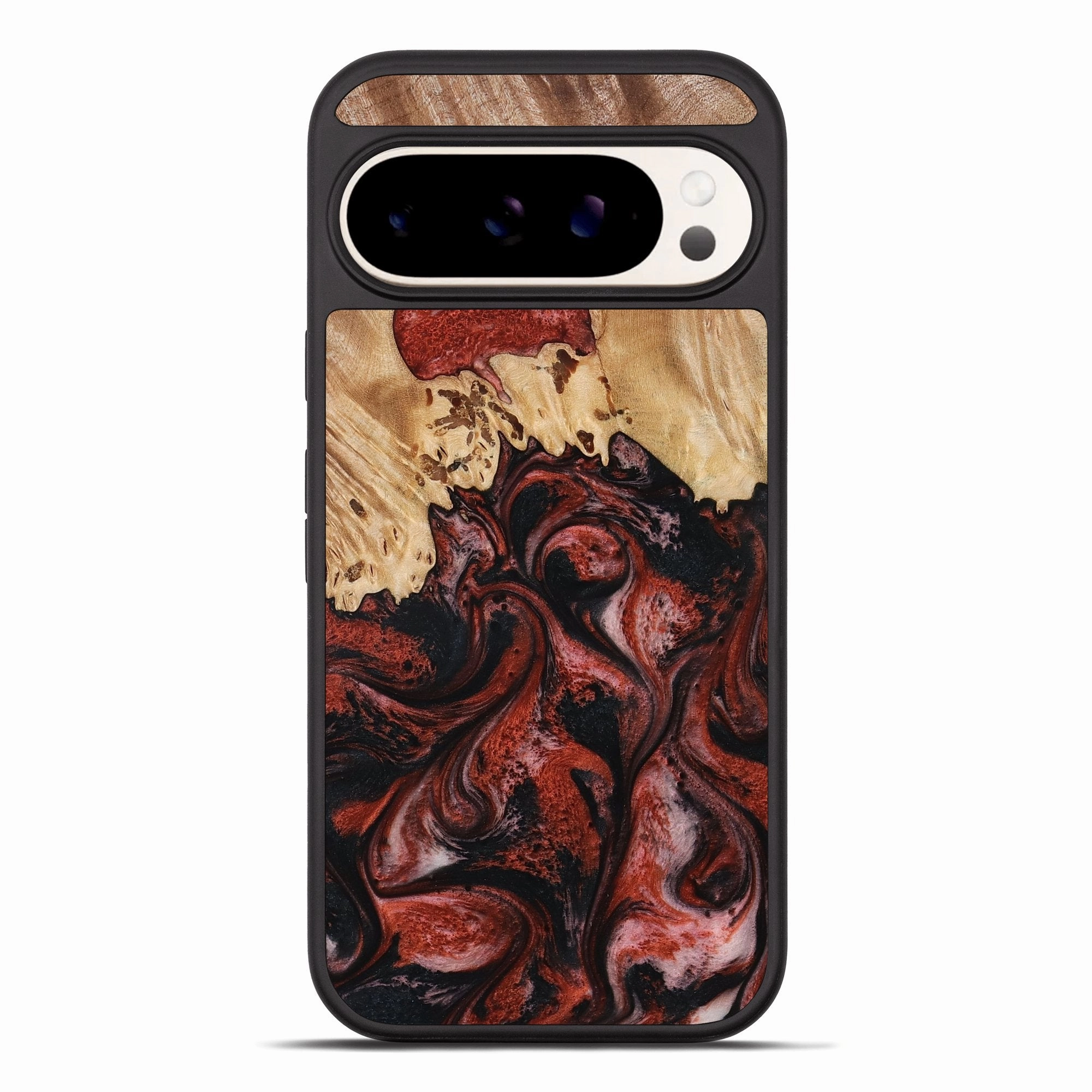 Fingerprint Resistant Screen Case Friendly Glass Pixel 10 Pro Xl Wood Phone Case - Julissa (Red, 781658)