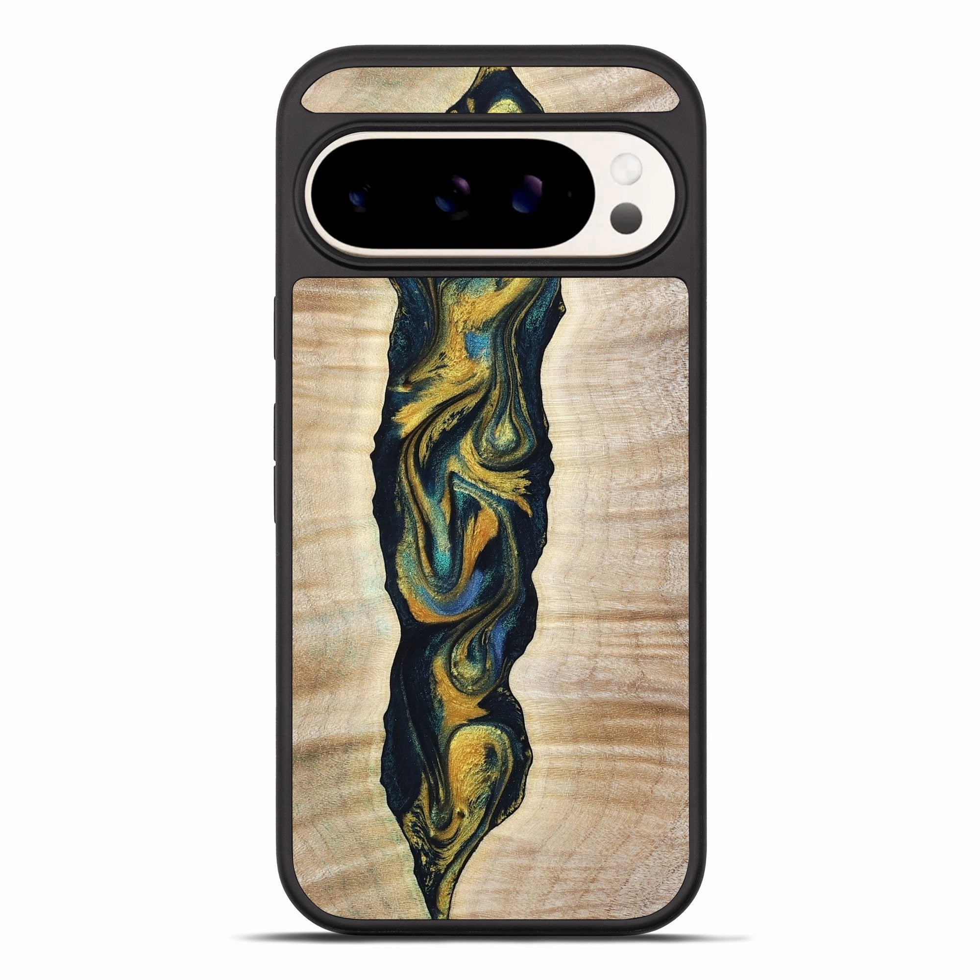 Anti Finger Grease Film Pixel 10 Pro Xl Wood Phone Case - Kamila (Teal & Gold, 778290)