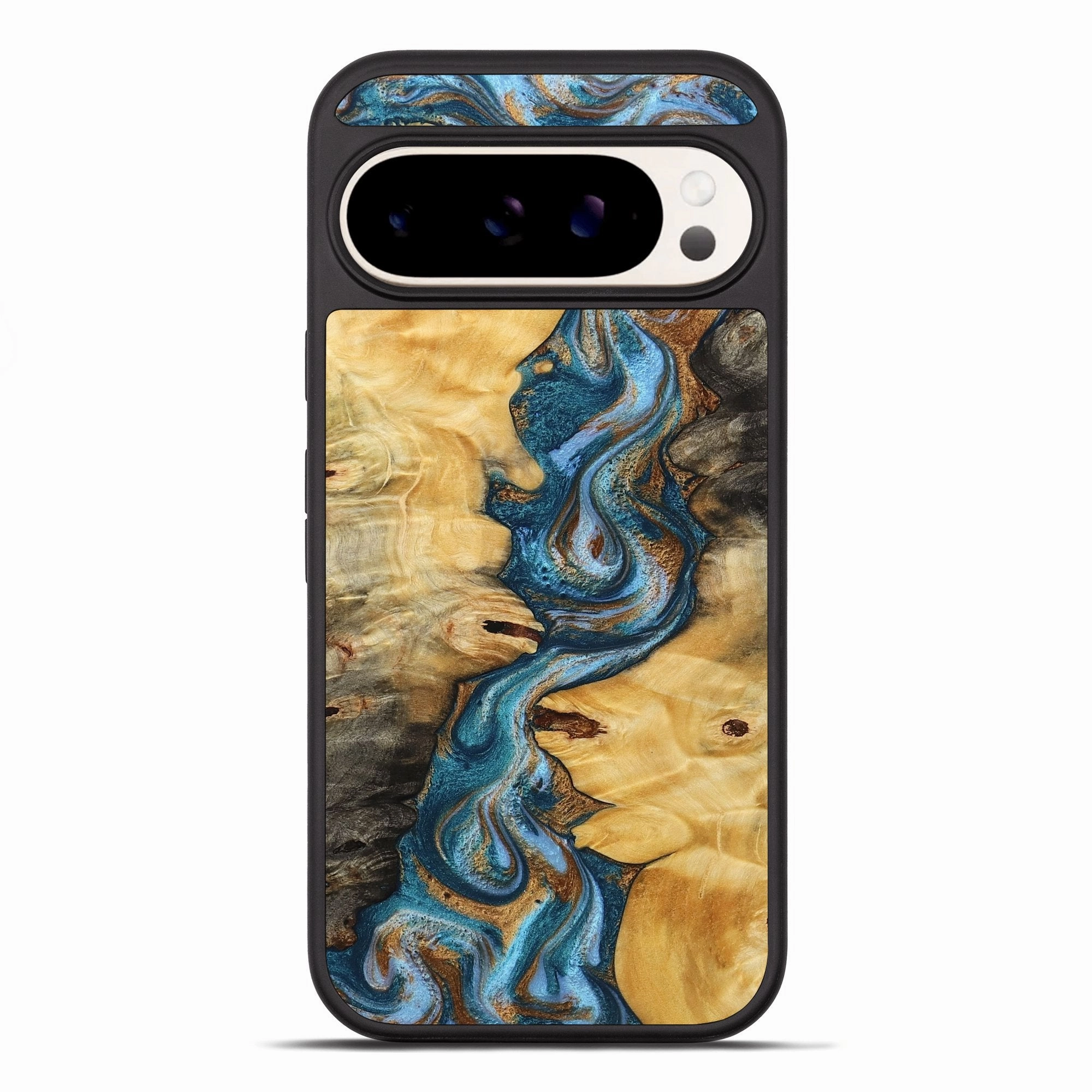 Anti Scratch Shield Self Healing Pixel 10 Pro Xl Wood Phone Case - Kesha (Teal & Gold, 781702)
