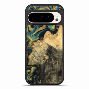 Fingerprint Resistant Screen Defense Pixel 10 Pro Xl Wood Phone Case - Lamont (Teal & Gold, 780973)