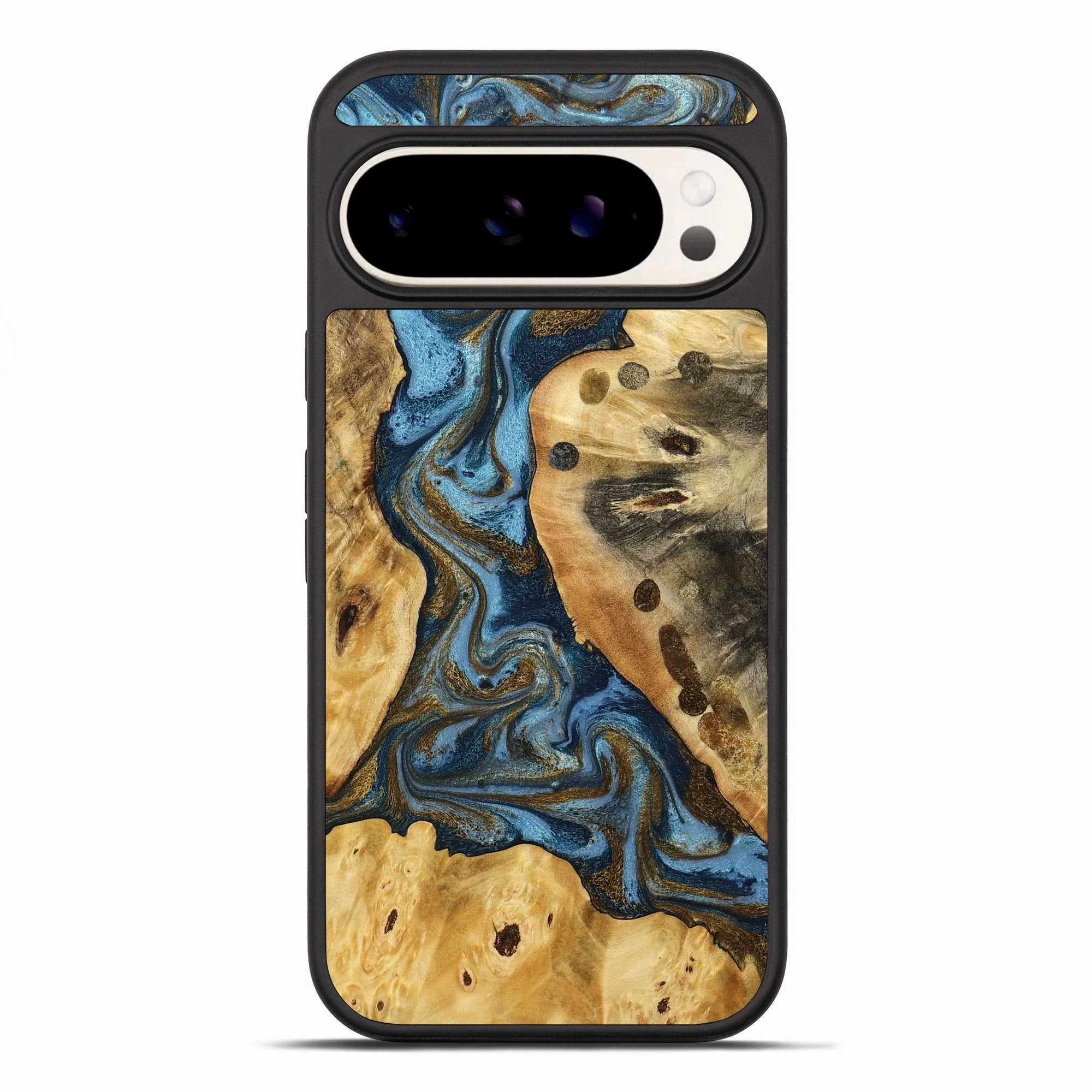 Anti Static Anti Reflection Pixel 10 Pro Xl Wood Phone Case - Latanya (Teal & Gold, 775494)