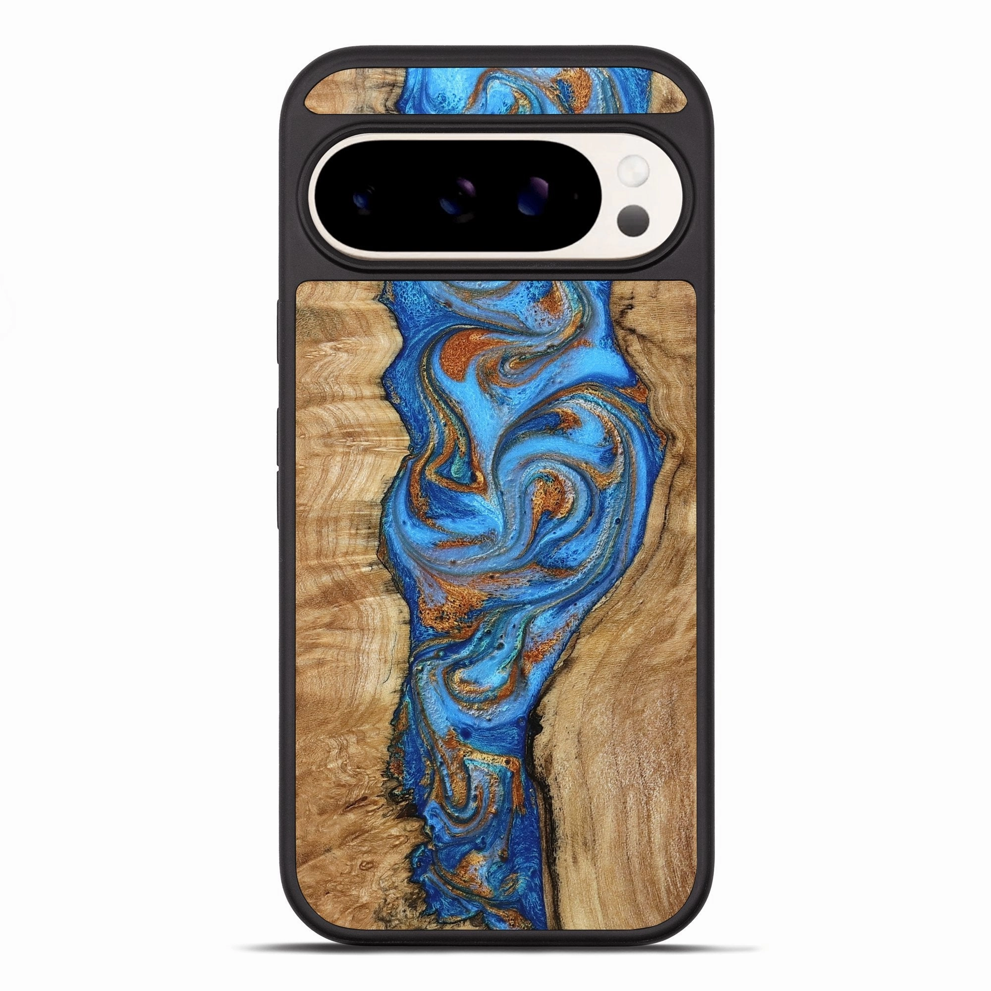 Drop Protection Anti Reflection Coating Pixel 10 Pro Xl Wood Phone Case - Lennie (Teal & Gold, 780981)
