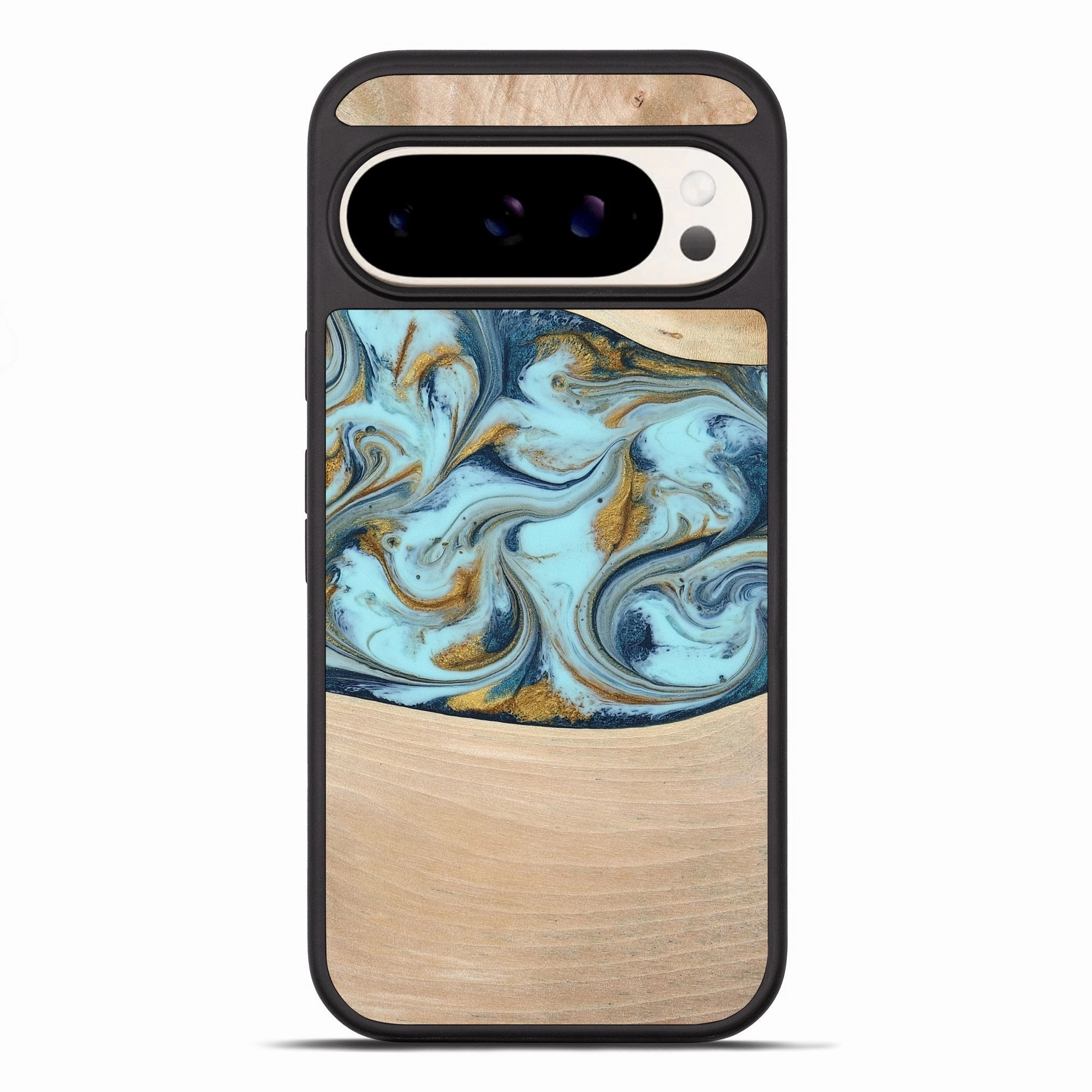 HD Screen Protector Pixel 10 Pro Xl Wood Phone Case - Leola (Teal & Gold, 774740)