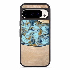 HD Screen Protector Pixel 10 Pro Xl Wood Phone Case - Leola (Teal & Gold, 774740)