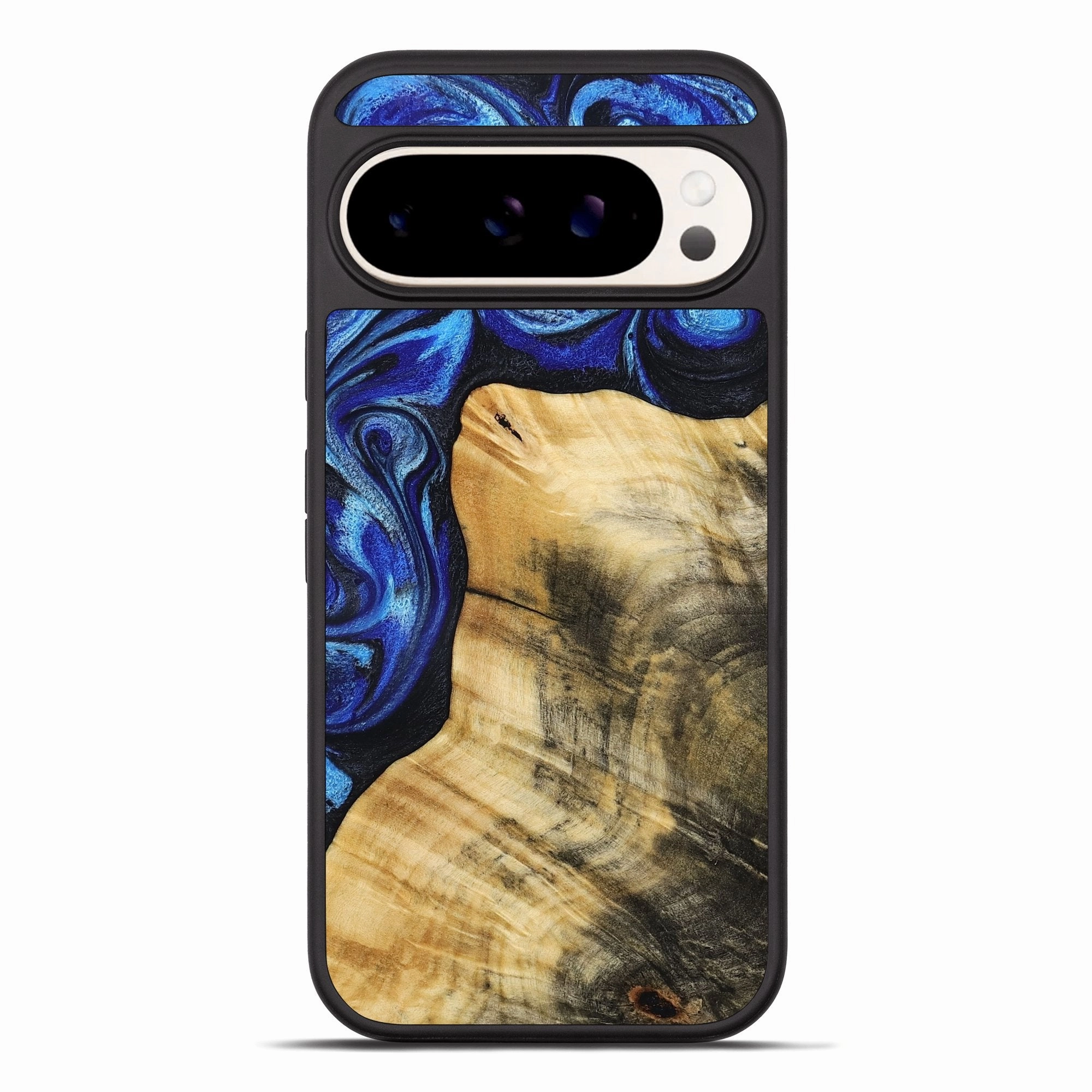 Pixel 10 Pro Xl Wood Phone Case - Leta (Blue, 771192) Anti Fingerprint Screen Reinforced Corners