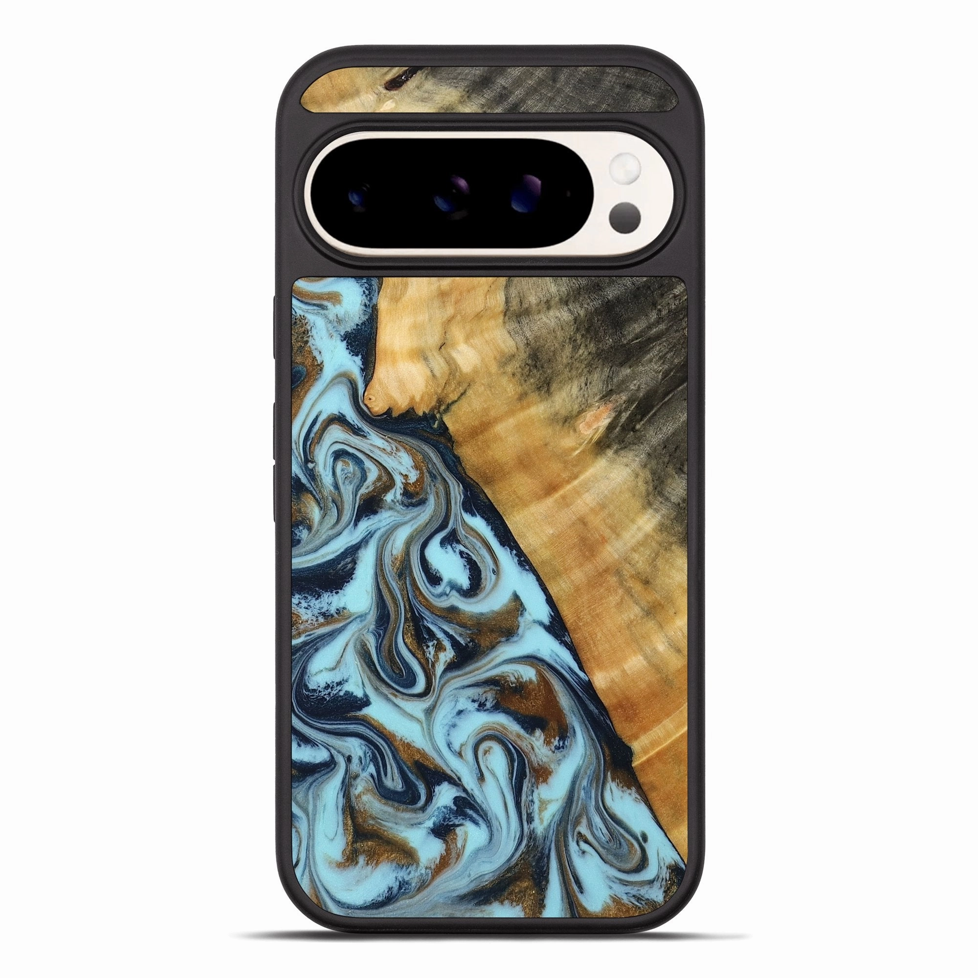 Pixel 10 Pro Xl Wood Phone Case - Lexus (Teal & Gold, 769951) Anti Fog