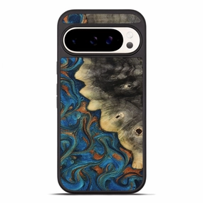 Pixel 10 Pro Xl Wood Phone Case - Lorri (Teal & Gold, 772379) Fingerprint Resistant