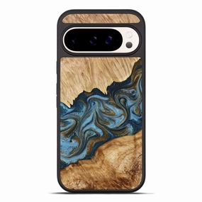 Scratch Proof Shatterproof Glass Pixel 10 Pro Xl Wood Phone Case - Lupe (Teal & Gold, 775874)