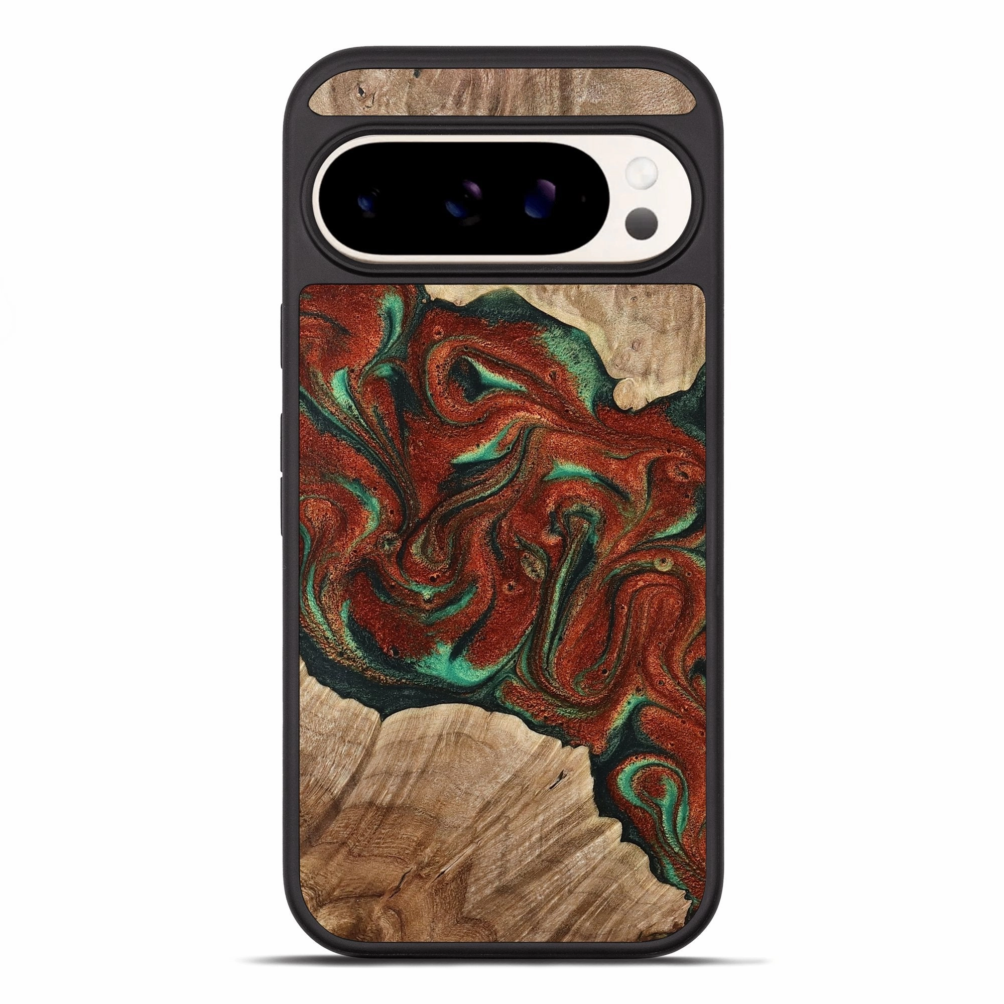 Pixel 10 Pro Xl Wood Phone Case - Meagan (Green, 768978) Raised Edges Anti Shock Film