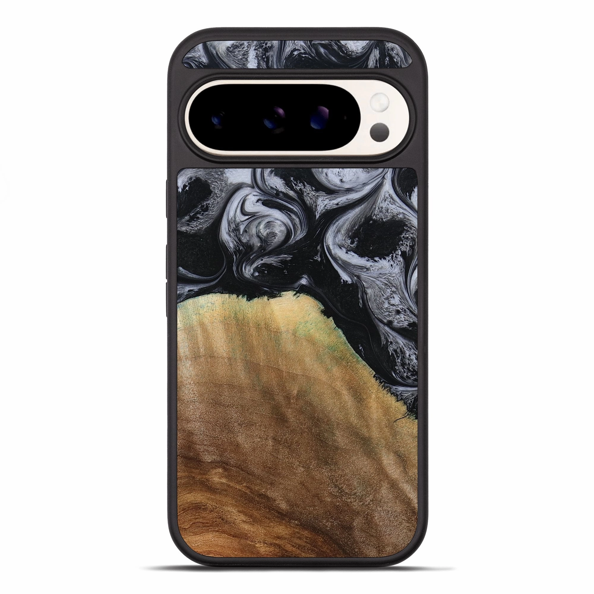 Pixel 10 Pro Xl Wood Phone Case - Merritt (Black & White, 777996) Scratch Resistant Anti Reflection