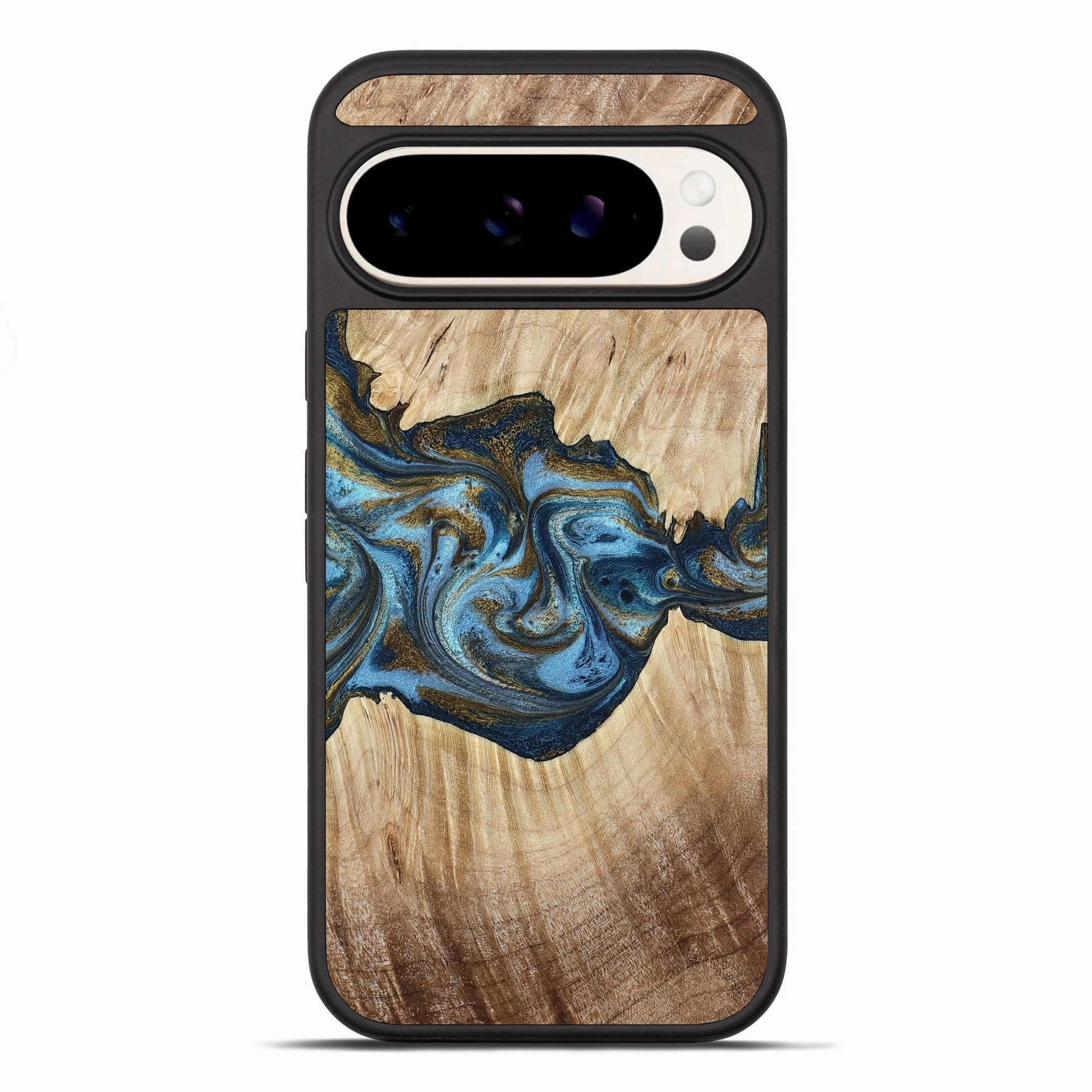 High Transparency Scratch Resistant Pixel 10 Pro Xl Wood Phone Case - Minerva (Teal & Gold, 780173)