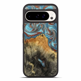 Pixel 10 Pro Xl Wood Phone Case - Morton (Teal & Gold, 774971) Anti Yellowing Anti Fingerprint Coating