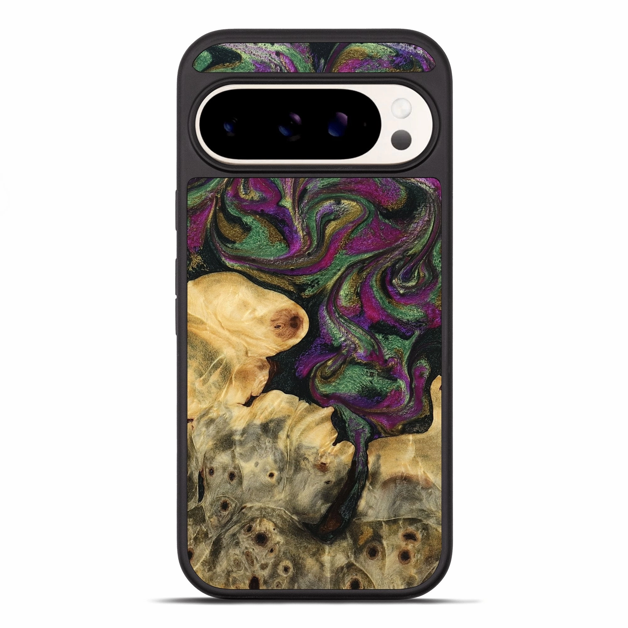 Edge to Edge Protection Pixel 10 Pro Xl Wood Phone Case - Nigel (Green, 779575)