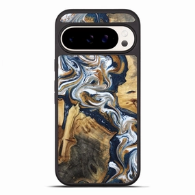 Anti Reflection Coating Scratch Protection Pixel 10 Pro Xl Wood Phone Case - Norma (Teal & Gold, 781667)