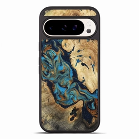 Pixel 10 Pro Xl Wood Phone Case - Pablo (Teal & Gold, 781669) Shock Proof Film Case Friendly
