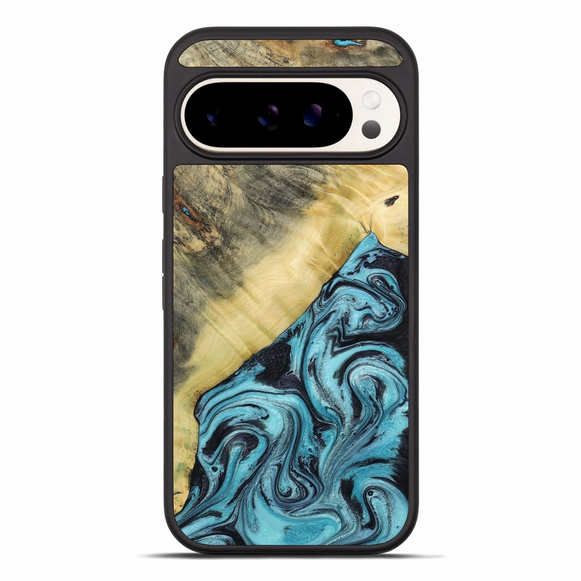 Smooth Touch Film Fingerprint Resistant Pixel 10 Pro Xl Wood Phone Case - Paisley (Blue, 773931)