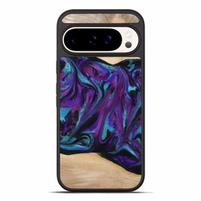 Pixel 10 Pro Xl Wood Phone Case - Raquel (Purple, 775395) Scratch Resistant Glass Crystal Clear