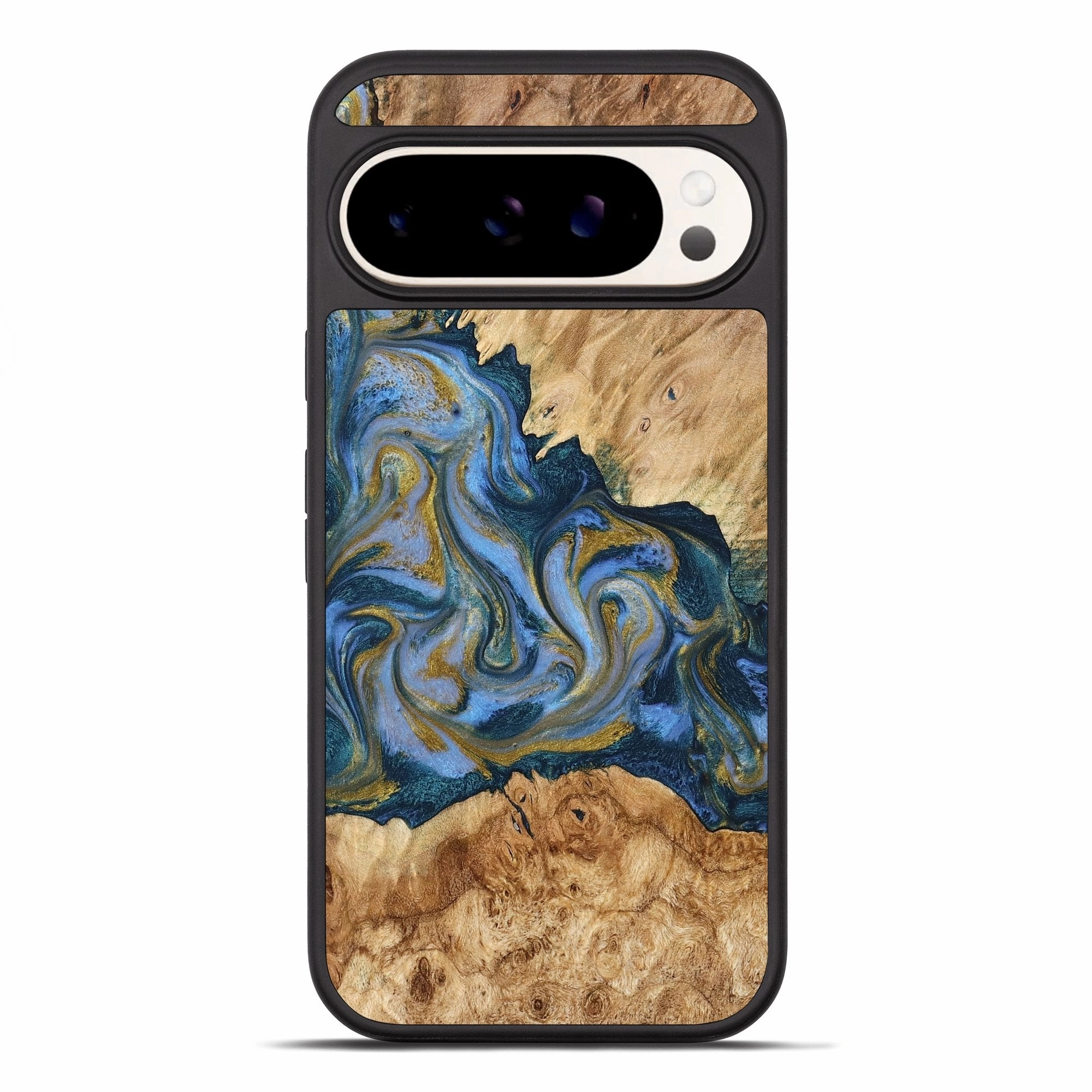 Pixel 10 Pro Xl Wood Phone Case - Rufus (Teal & Gold, 776773) Anti Finger Smudge