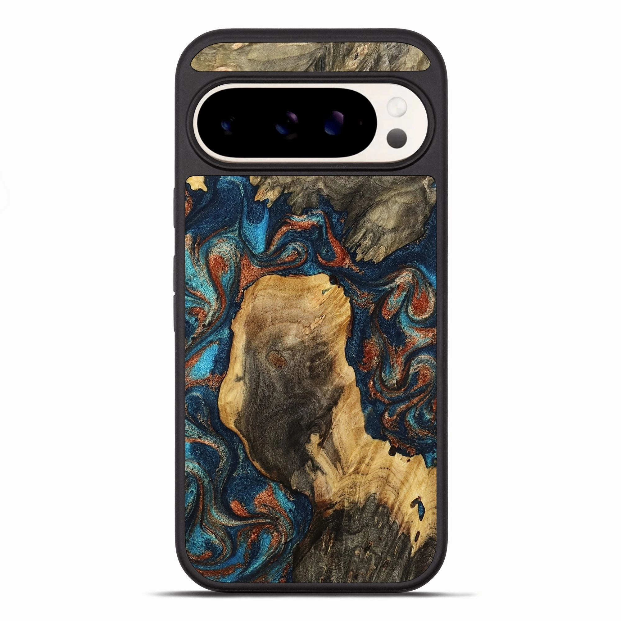 Pixel 10 Pro Xl Wood Phone Case - Ryker (Teal & Gold, 778327) Anti Shock Film