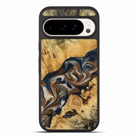 Pixel 10 Pro Xl Wood Phone Case - Stormi (Teal & Gold, 780267) Anti Finger Mark Anti Spy