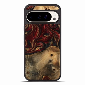 Pixel 10 Pro Xl Wood Phone Case - Tawnya (Red, 770642) Tempered Screen Protector Raised Edges