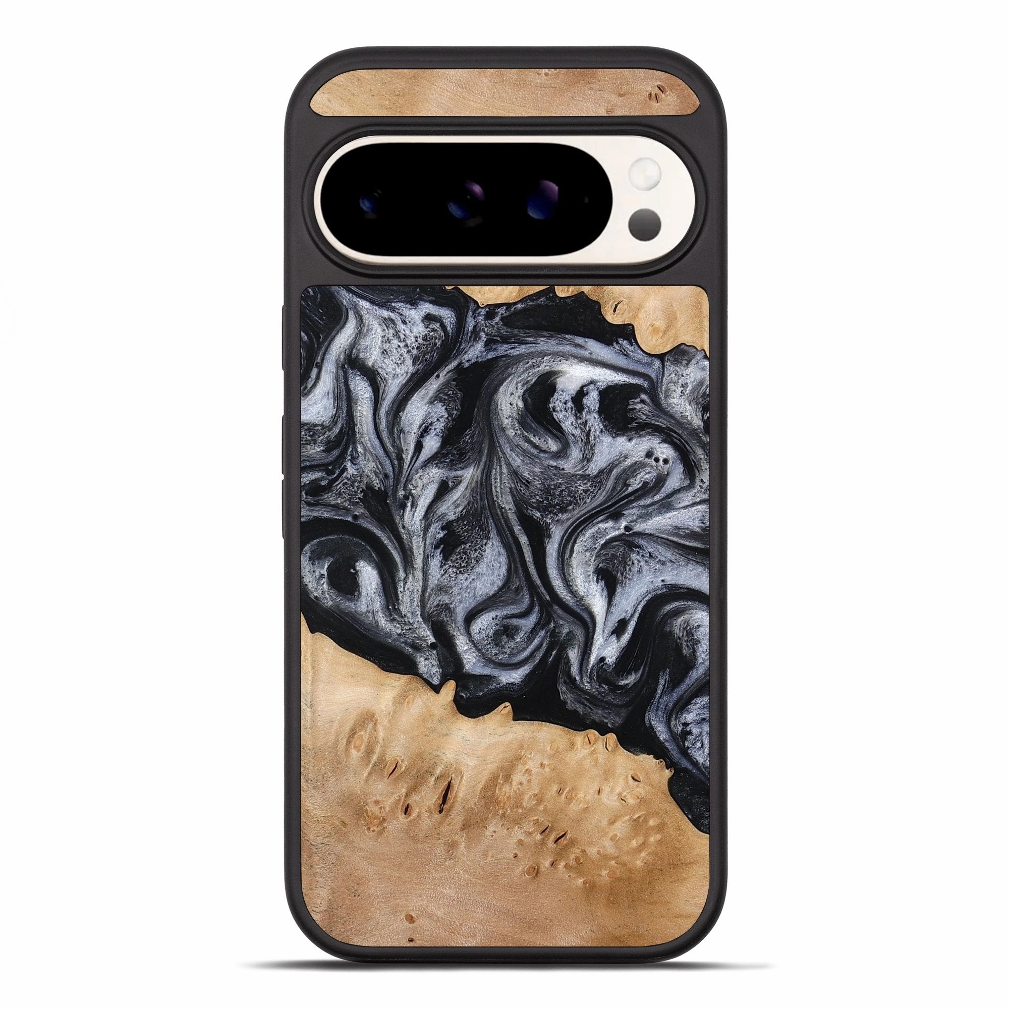 Anti Oil Film Protective Layer Pixel 10 Pro Xl Wood Phone Case - Tyrell (Black & White, 776640)