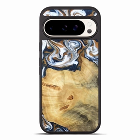 Tempered Glass Anti Finger Oil Pixel 10 Pro Xl Wood Phone Case - Verne (Teal & Gold, 781698)