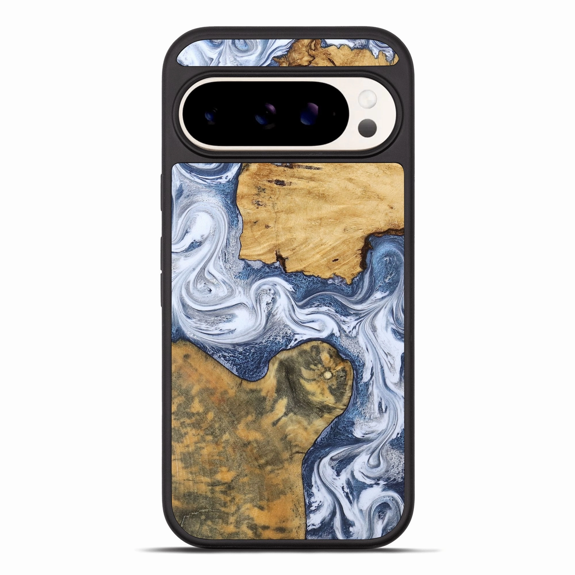 Pixel 10 Pro Xl Wood Phone Case - Zana (Blue, 781782) Tempered Screen Protector