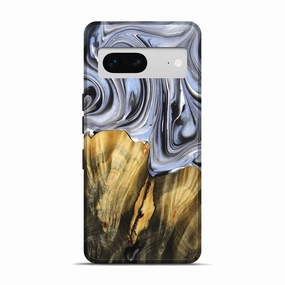 Bubble Free Installation Anti Glare Film Pixel 7 Wood Live Edge Phone Case - Alisha (Black & White, 765735)