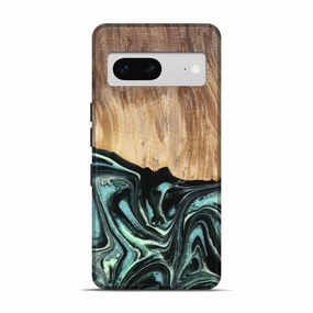 Grip Friendly Pixel 7 Wood Live Edge Phone Case - Amy (Green, 781036)